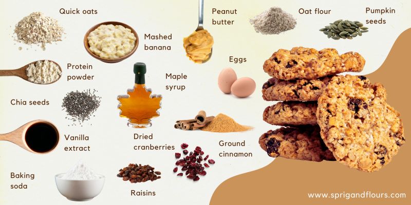 Ingredients for Oatmeal Protein Cookies