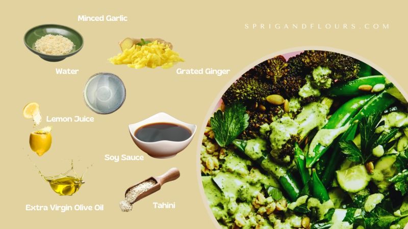 Ingredients for The Green Goddess Sauce