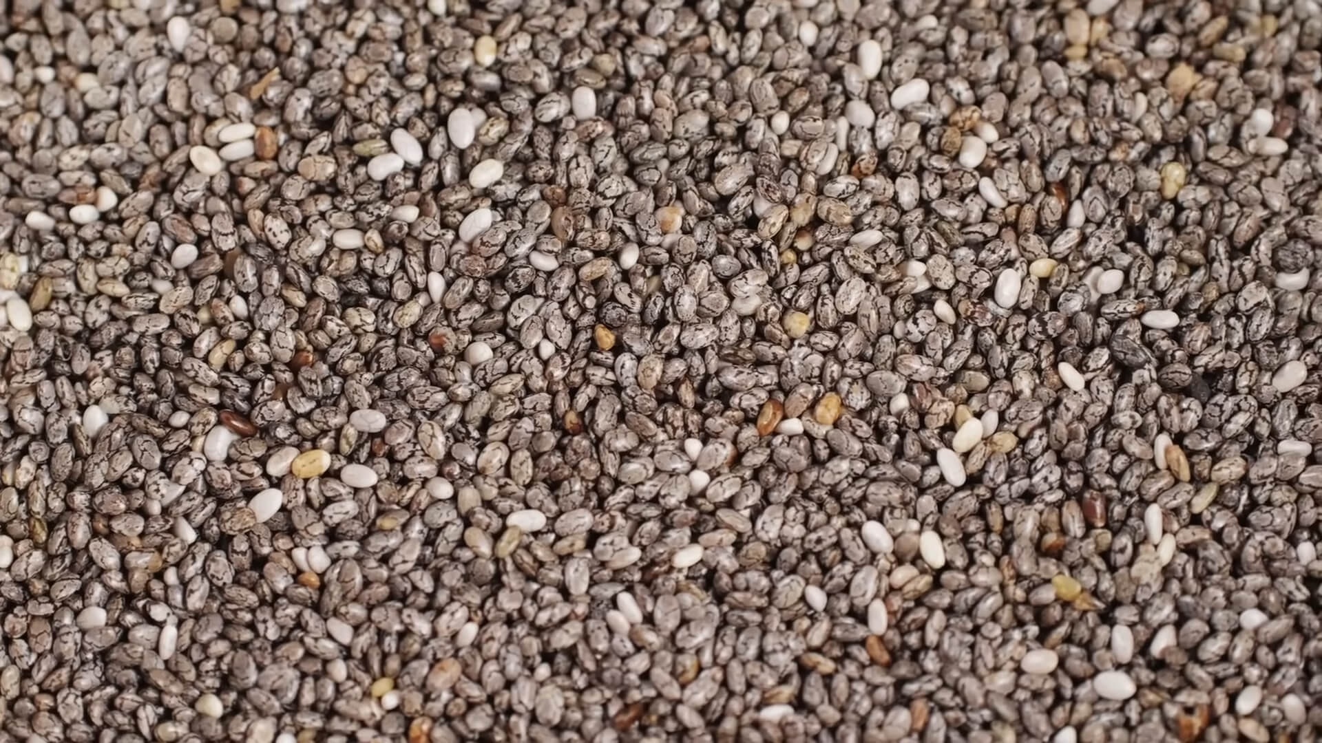 Chia seeds scattered on the table