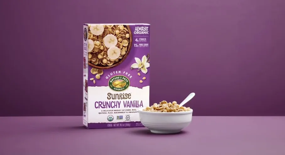 Mesa Sunrise cereals on a purple background