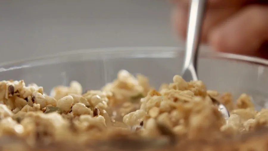 Close up view of Nature's Path cereals in a bowl